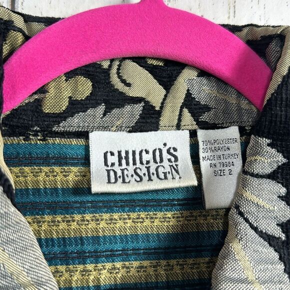 Vintage Chicos Design Tapestry Jacket Womens Size L Boho Artsy Statement Jacket - Picture 6 of 15